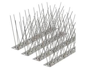 lot 31447 image: Bird Spikes 3.28FT, 304 Stainless Steel Bird Deterrents Spikes for Outside to Keep Birds Away Birds Scare Devices Outdoor 4Pcs - Retail $9
