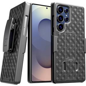 lot 42667 image: for Samsung Galaxy S25 Ultra Case with Belt Clip Holster, Kickstand Slim Cover Phone Case for Galaxy S25 Ultra - Black