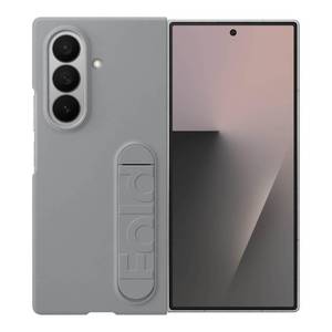 lot 42669 image: Samsung Galaxy Z Fold7 Silicone Phone Case, Protective Cover with Stand, Secure Grip, Soft, Comfortable Design, US Version, Gray - Retail $27
