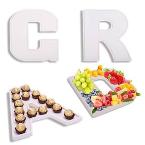 lot 1697 image: MRPAPA Grad Fillable Charcuterie Boards 4PCS Letter 12Inch White Serving Tray 2025 Graduation Wood Platter Decorative Snack Dish Plates for Graduation Party Decorations Supplies (White-4PCS)
