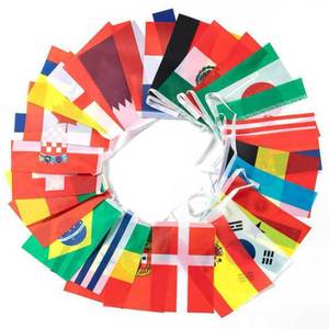 lot 2130 image: 100 Countries String Flags 95ft International Banners with Water Proof Coating for World Cup Parties Sports Bars School Events Multicultural Decorations