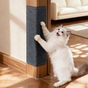 lot 2165 image: Wall Cat Scratcher for Indoor Cats,19.6x7.8inCorner Cat Scratcher,Cat Scratch Pad Furniture Protector for Door and Wall,Couch, Durable Cat Scratching Board Easy Mount(Grey, 19.6inx7.8in)