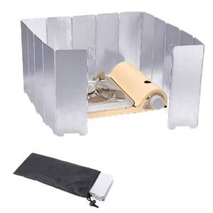 lot 2199 image: Outdoor Stove Windscreen Ultra light Aluminum foldable Camping Stove Windshield with Carrying bag for Butane Stoves Picnic (16 Plates)