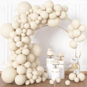 lot 2200 image: Ouddy Life 164Pcs Beige Cream Balloons Different Sizes 18in 12in 10in 5in - Ivory Neutral Balloon Garland Arch Kit for Birthday Party Wedding Bridal Baby Shower Anniversary Graduation Decorations