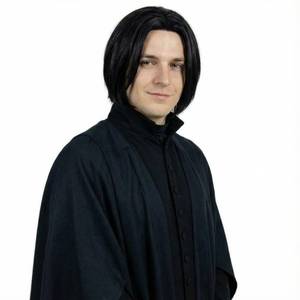 lot 2202 image: STfantasy Men Short Wigs Male Guy Layered Wavy Halloween Cosplay Anime Party Short Black Mens Wigs (Natural Black)