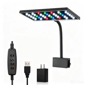 lot 2230 image: Carefree Fish Aquarium LED Light USB 5V1A RGBW 5730 Timmer 520Gal Fish Tank Clip Light 10 Brightness Levels 13W with USB Port (Include UL Certification Power Adapter)