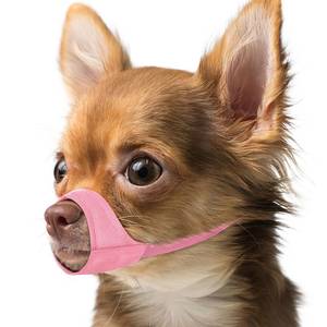 lot 2237 image: Mayerzon Short Snout Dog Muzzle, Small Muzzle for Chihuahua Shih Tzu American Bully Boxer Puppy, Soft Fabric Mouth Cover for Grooming Vet Visits, Prevent Biting Chewing Fighting
