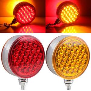 lot 2243 image: Partswcgg 2Pcs 4in Double Face Led Turn Signal Lights 48LED, Round Double Face Led Fender Pedestal Lights Stop Turn Tail AmberRed Post Mount Dual Trailer Lights 10V-30V for Truck Trailer Towing