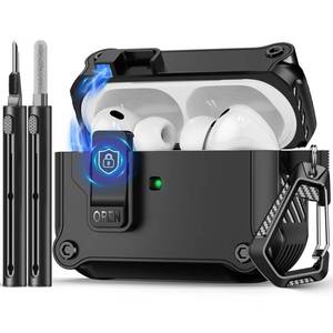 lot 2257 image: Pohgelan Compatible with AirPods Pro 3 Case,Magnetic Automatic Lock with Cleaning Kit,Compatible with Magsafe Cover-Black