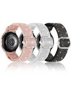 lot 2258 image: Sparkly Stretchy Nylon Bands Compatible with Samsung Galaxy Watch 7 6 5 4 Fe Band 40mm 44mmWatch 6 4 Classic 47mm 46mm 43mm 42mmActive 2,20mm Bling Elastic Glitter Strap for Galaxy Watch 7 Band Women