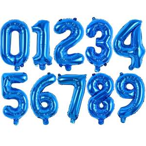 lot 4000 image: TONIFUL Balloons 16 Inch Blue 0-9 Number Mylar Foil Balloons 10 Pcs Blue Custom Digital Balloons for 2026 New Year Eve Birthday Engagement Graduations Anniversary Baby Shower