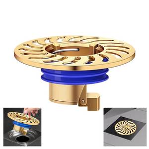 lot 4002 image: QruiLanTu Odor Proof Floor DrainShower Floor Drain Backflow PreventerOne Way Drain ValveBrass Drain FilterPrevent Backflow, Prevent Anti-Odor Dispersion in Bathroom and Kitchen(Brass)