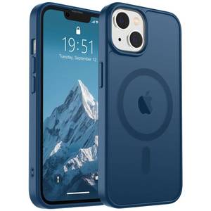 lot 4022 image: SUPFINE Magnetic for iPhone 14 Case and iPhone 13 Case (Compatible with MagSafe) (Military Grade Drop Protection) Translucent Matte Shockproof Phone Cover,Deep Blue