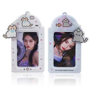 lot 4025 image: LQTIIITQL 2 Sets Photocard Holder with Cute Cat Keychain Y2K PhotoCard Holder Charm Holders Kawaii Photo Card Keychain ID Bus Card Holders Kawaii