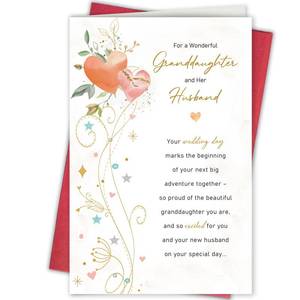 lot 4027 image: Bablira Romantic Wedding Card for Granddaughter and Her Husband, Heartfelt Congratulations and Blessings from Grandparents on Special Day