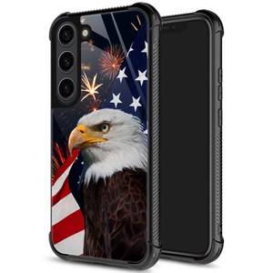 lot 4030 image: ZHEGAILIAN for Samsung Galaxy S23 Case, Military-Grade Protection, All-Around Shockproof Corners, Anti-Scratch Phone Case for Samsung Galaxy S23 - American Eagle