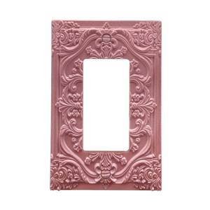 lot 4066 image: Spshian Decorative Outlet Covers Pink Flower Elegant 3D Floral Embossed 1 Gang Rocker Light Switch Cover Plate Single Decora Light Switch Covers Wall Plate Faceplate for Bedroom Home Decor