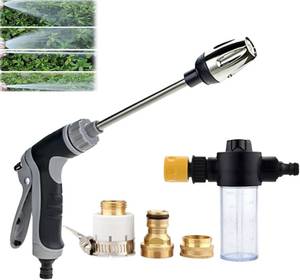 lot 4074 image: New Pressure Washer, Aquoxis Spray Nozzle, Durable Stainless Steel,Easy Installation,Universal Compatibility, 360° Rotating for Three Spray Modes with Foam Pot (with Foam Pot  Metal 3 Connector)