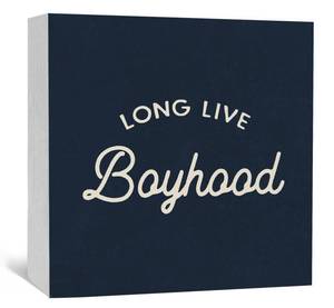 lot 4090 image: Nitelat Navy Blue Long Live Boyhood Wooden Box Signs, Boy Nursery Decor, Long Live Boyhood Wood Sign Home Decor for Kids Boys Room Bedroom Playroom Desk Table Shelf 5x5 Inch