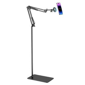 lot 4107 image: Kefotic Floor Magnetic Phone Holder for Bed Laying Down, Adjustable Bedside Phone Stand for iPhone Magsafe, Headboard Cell Phone Mount for Reading