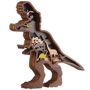 lot 4114 image: Laser Cut Wood Dinosaur Layered Art Piece