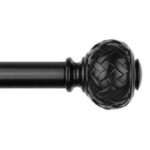 lot 5162 image: TONIAL Black Curtain Rod 32 to 58 Inches, 78 Adjustable Curtain Rods for Windows 20 to 54 Inches, Splicing Drapery Rods Heavy duty with Netted Texture Finials