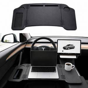 lot 5163 image: WTGFLV Tesla Car Desk for Model 3 and Model Y, Foldable Car Table Tray that Spans Front Seats, Portable Laptop and Food Tray for Parked Use, Charging Stops, Travel and Car Camping