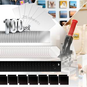 lot 5180 image: 2x2 Inch Square Fridge Magnet Maker Machine Kit - 100Pcs Consumables 25 Sheets Photo Paper  Photo Magnet Making kitNo Machinery Included