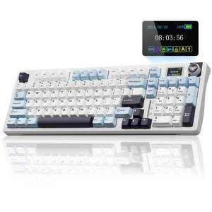 lot 5181 image: AULA S98 Pro Wireless Mechanical Keyboard,Smart Screen and Knob,Tri-Mode BT5.0USB-C2.4GHz Creamy Keyboard,Pre-lubed Linear Switches,Hot Swappable RGB Backlit Computer Gaming Keyboards