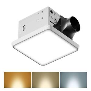 lot 5189 image: Fitop Bathroom Exhaust Fan with Light, 130 CFM and 1.5 Sones Bathroom Vent Fan, Nightlight and 1300LM LED Light 2700K4000K6500K, Light Memory Function, ETL Certified � White, 9 Inch