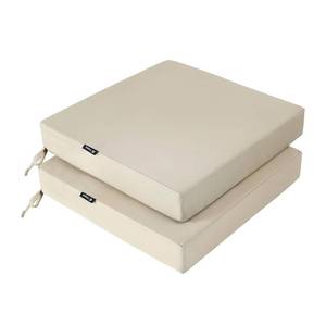 lot 5221 image: Favoyard Patio Chair Cushions 20 x 20 x 3 Inch Waterproof Outdoor Seat Cushions for Patio Furniture 3-Year Color Fastness Garden Sofa Couch Chair Pads with Handle and Adjustable Straps Set of 2, Beige