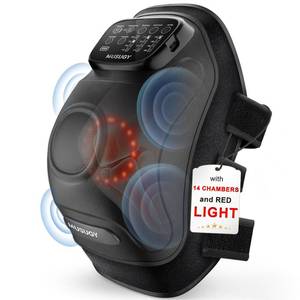lot 5232 image: Musugy Knee Massager with Heat and Red Light Therapy  4-in-1 Compression Massage with 14 Chambers and Vibration for Pain Relief, Cordless Home Office Use for Seniors and Active Adults, 5000mAh