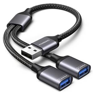 lot 6023 image: USB Splitter 1 in 2 Out, USB Splitter Cable, Double Dual Port Adapter for Charging, Power and Data, 2 Port HUB for Laptop, PC, Smart TV, Desktop Computer, Mac, PS5, PS4, Xbox, Keyboard, Mouse