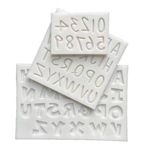 lot 6032 image: LVDGE 3-Piece Comics Cartoon Style Letters and Numbers Silicone Mold Set for Various Crafts - Perfect for Fondant Cakes, Resin, Gumpaste and DIY Creations