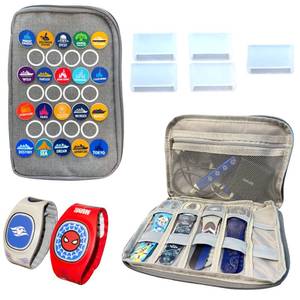 lot 6056 image: Kaizen Kreations MagicBand Travel Case. Includes 5 MagicBand Protectors and 20 Custom ParkShip-Themed Stickers. Disney World Accessories for Trip. Disney Cruise Essentials.