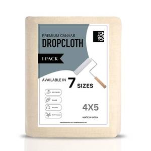 lot 6064 image: Top Cotton Canvas Drop Cloth 1Pc, Reusable Paint Drop Cloth, 100percent Recycled Cotton Canvas Tarp Cover for Painter, Furniture, Floor Protection, All Purpose Painters Dropcloth for Christmas DIY (4x5FT)