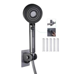 lot 6066 image: Umyder RV Handheld Shower Head with Hose and Cotton Filter,5 Mode Spray High Pressure Shower Head with OnOff Switch for Water Saving,No Drilling Wall Mount Shower Holder and Adhesive Hose Guide Ring