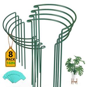 lot 6073 image: Breeze Touch 8 Pack Plant Support Stakes, 16 Inch Plant Stakes for Outdoor Plants, Peony Cage with 15 Pcs Green Lables, Peony Cages and Supports, Peonies Support Cages Flower Stakes for Plants