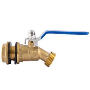 lot 6074 image: BILAL Brass Water ContainerRain Barrel Spigot, 34in GHT Male Threaded Quarter Turn Ball Valve with Bulkhead Fitting, Rain Barrel Kit for Garden Hose Thread Connection, 5 55 Gallon Bucket