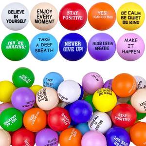 lot 6091 image: 40PCS Inspirational Stress Balls Colorful Foam Inspirational Stress Relief Balls with Motivational Language Hand Exercise Gifts for Office and Home Use (10