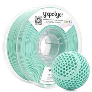 lot 6094 image: YXPOLYER Flexible PLA Food-Safe 92A Soft PLA 3D Printer Filament 1.75mm 1KG for Printing Dog Chew Toys and Highly Elastic Bouncy Airless Basketball Pet Ball, Mint Green