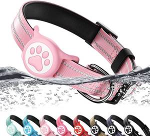 lot 6106 image: Airtag Dog Collar, Reflective Ultra-Durable Nylon Padded with QR Code Buckle and IP68 Waterproof Air Tag Holder Compatible for Apple AirTag, Comfortable for Small Medium Large Dogs (Pink, XS)