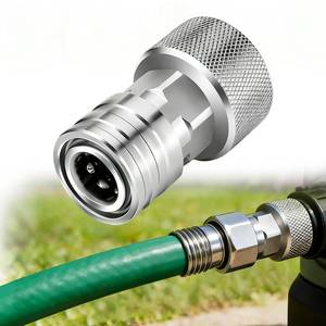lot 6107 image: Garden Hose to Pressure Washer Adapter-34 GHT to 14in Quick Connect,Stainless Steel for Car Wash and Garden