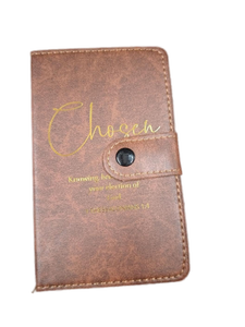lot 6123 image: Inspirational Scripture Leather Journal Notebooks Set - Chosen and Capable