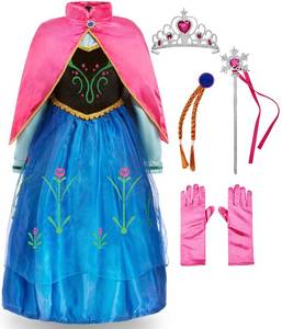 lot 6132 image: Funna Princess Costume for Toddler Girls Fancy Dress Party with Accessories Blue, 8 Years150