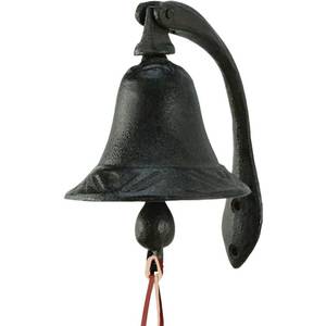 lot 6133 image: YukaBa Cast Iron Logan Dinner Bell with Bracket Dinner Bell - Feel The Vibe of Traditional Family Meals and Gatherings. Made of Heavy Cast Iron