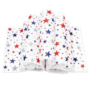 lot 6134 image: Whaline 150Pcs Patriotic Wax Paper Star Deli Wrap Sandwich Wrap Paper Tissue Waterproof Oil-Proof Picnic Liners for 250th Anniversary 4th of July Independence Day Party Kitchen Supplies