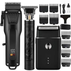 lot 6139 image: OIYO Hair Cutting Kit for Men, Hair Clipper, T-Shaped Trimmer, Foil Shaver, Long Lasting Power, with Adjustable Blade and LCD Display, for Home Haircuts, Fading, Beard Trimming, Suitable for Beginners