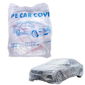lot 6158 image: AMZAUTO Clear Plastic Disposable Car Covers, Universal Rain and Dust Protection Cover with Elastic Band for Cars, Sedans, SUVs, 12.47 FT x 21.65 FT (Transparent, L)