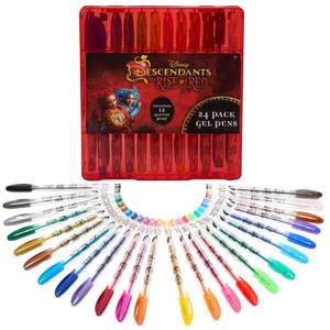lot 6165 image: Disney Descendants the Rise of Red Gels Pen Set for Kids, 24 Pack with Glitter Gel Pens, Cute Pens for Girls